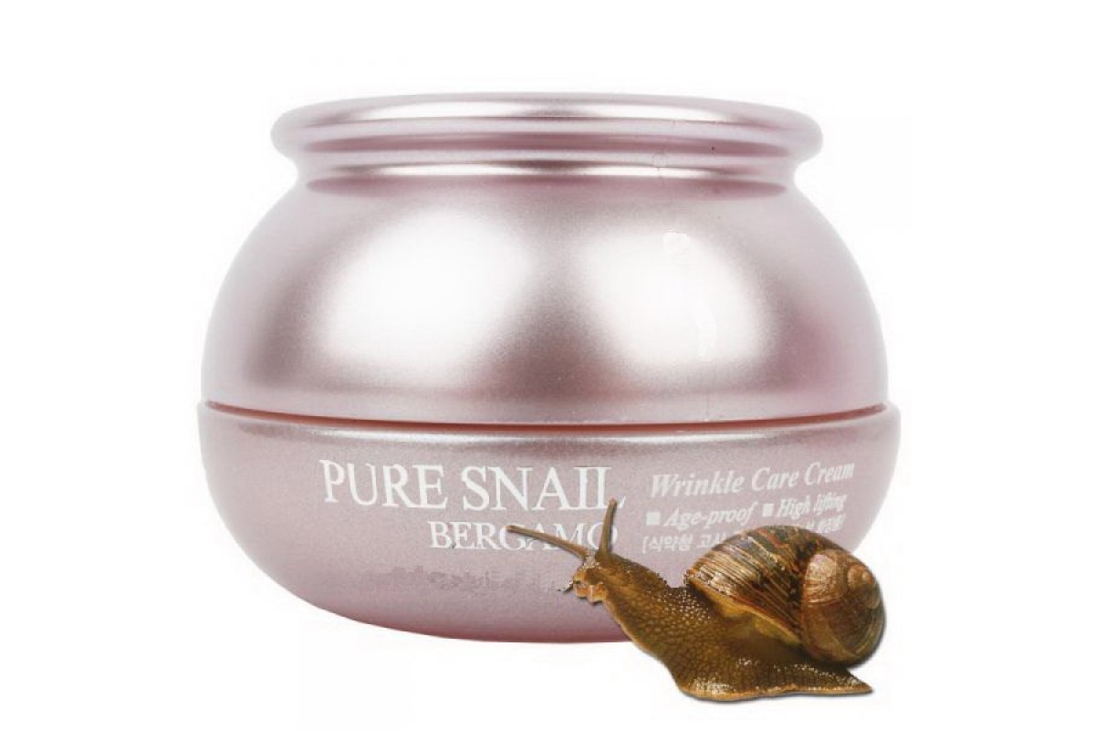Крем для лица с муцином улитки антивозрастной Bergamo Pure Snail Wrinkle Care Cream, 50g